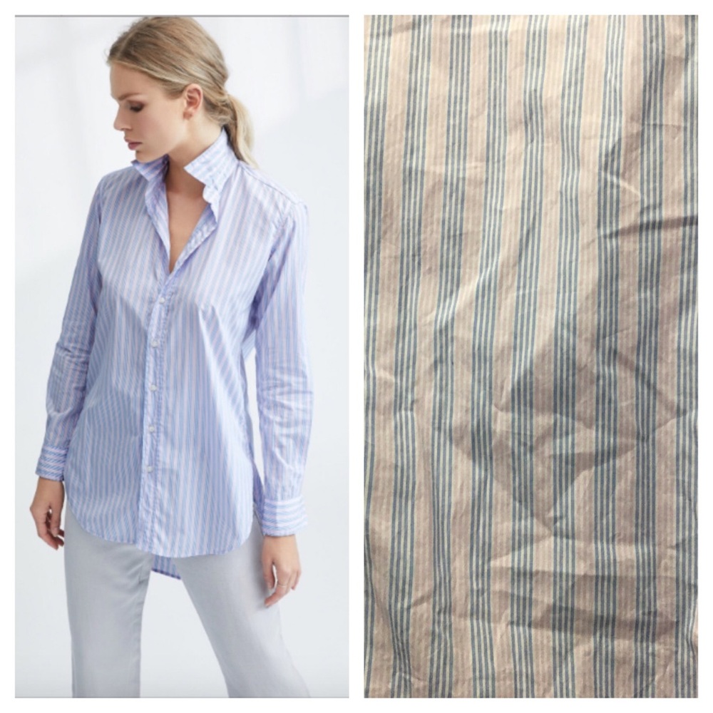 Frank & Eileen pink/blue thin stripe Grayson NWOT - Picture 1 of 13